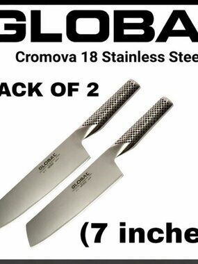Global G5 7" Vegetable Knife Cromova 18 Stainless Steel | New pack of 2
